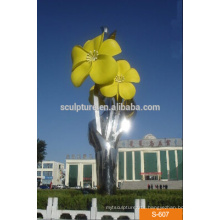 Modern Large Abstract Arts Stainless steel Flower Sculpture for Outdoor decoration
